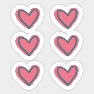 Boho hearts pattern. Sticker